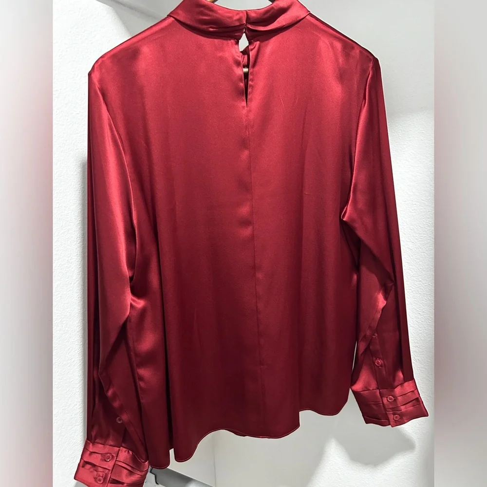 Lily Silk Garnet Silk Blouse. 12. NWT - Picture 8 of 13